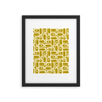 Eclectic Mid Century Modern Piquet Multi Pattern in Chartreuse and Cream Framed Art Print Gallery Image 6