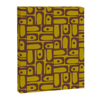 Eclectic Mid Century Modern Piquet Multi Pattern in Chartreuse Olive and Brown Canvas Print Gallery Image 8