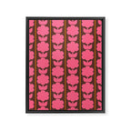 Eclectic Retro Contemporary Floral Jonnty Flowers and Stripes Pattern Pink Brown Orange Framed Canvas Print Gallery Image 8
