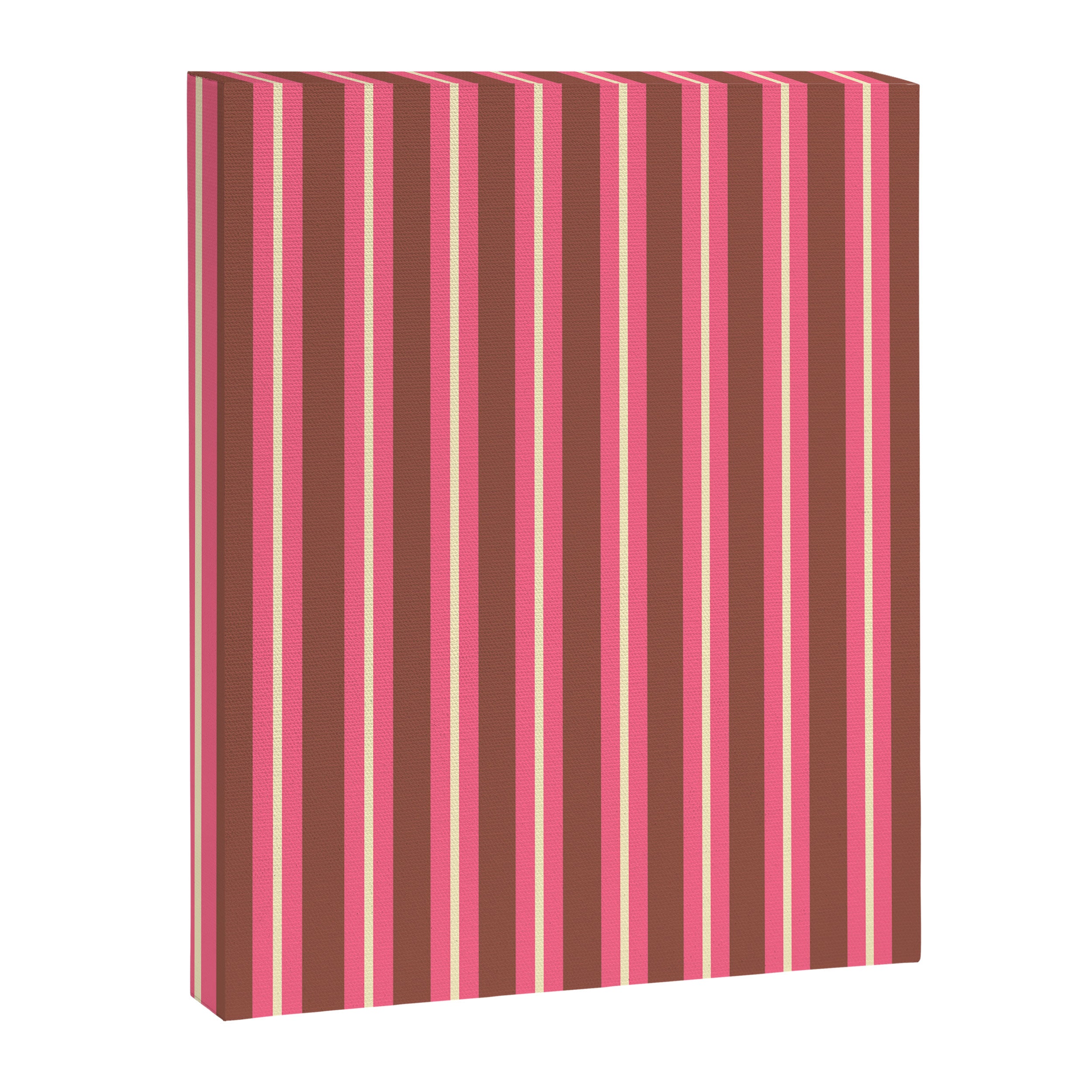 Eclectic Stripes Vertical Pattern in Brown Pink Cream Canvas Print Gallery Image 8