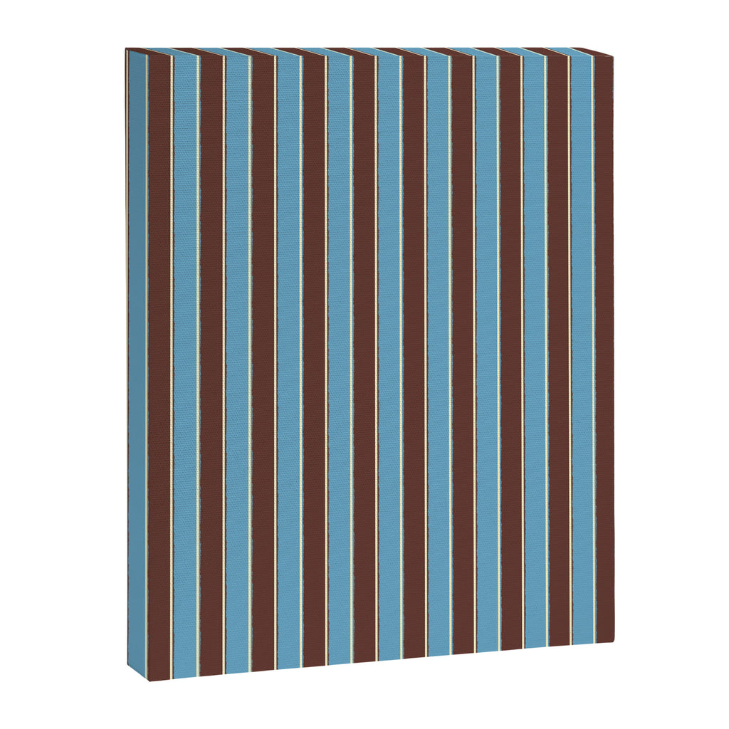 Eclectic Watercolor Paper Stripes Vertical Pattern Blue Brown Cream Canvas Print Gallery Image 6