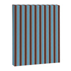 Eclectic Watercolor Paper Stripes Vertical Pattern Blue Brown Cream Canvas Print Gallery Image 6