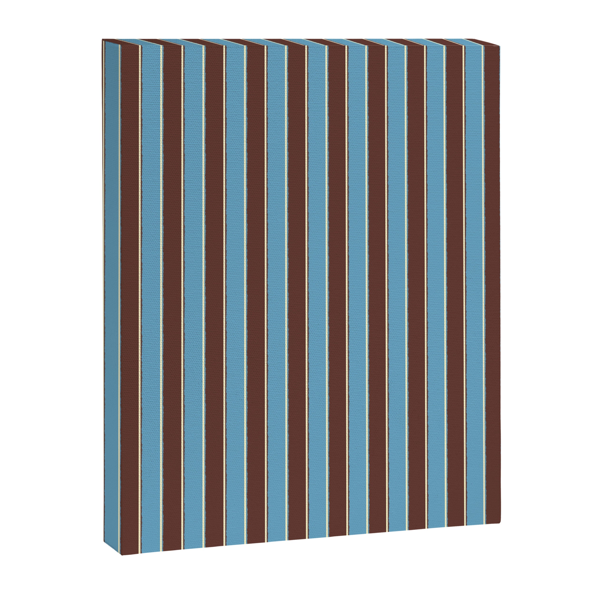 Eclectic Watercolor Paper Stripes Vertical Pattern Blue Brown Cream Canvas Print Gallery Image 6