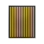 Eclectic Watercolor Paper Stripes Vertical Pattern Chartreuse Brown Blue Cream Framed Canvas Print Gallery Image 6