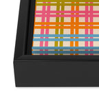 Eclectic Woven Stripes Colorful Retro Contemporary Pattern Framed Canvas Print Gallery Image 3