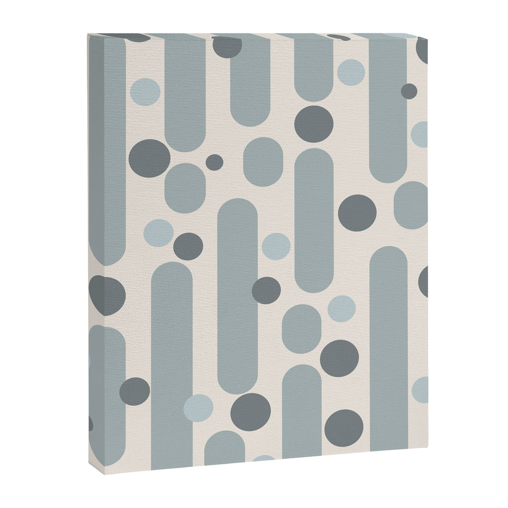 Effervescence - Mid Century Modern Minimalist Abstract Pattern in Light Blue-Gray and Cream Canvas Print Gallery Image 8
