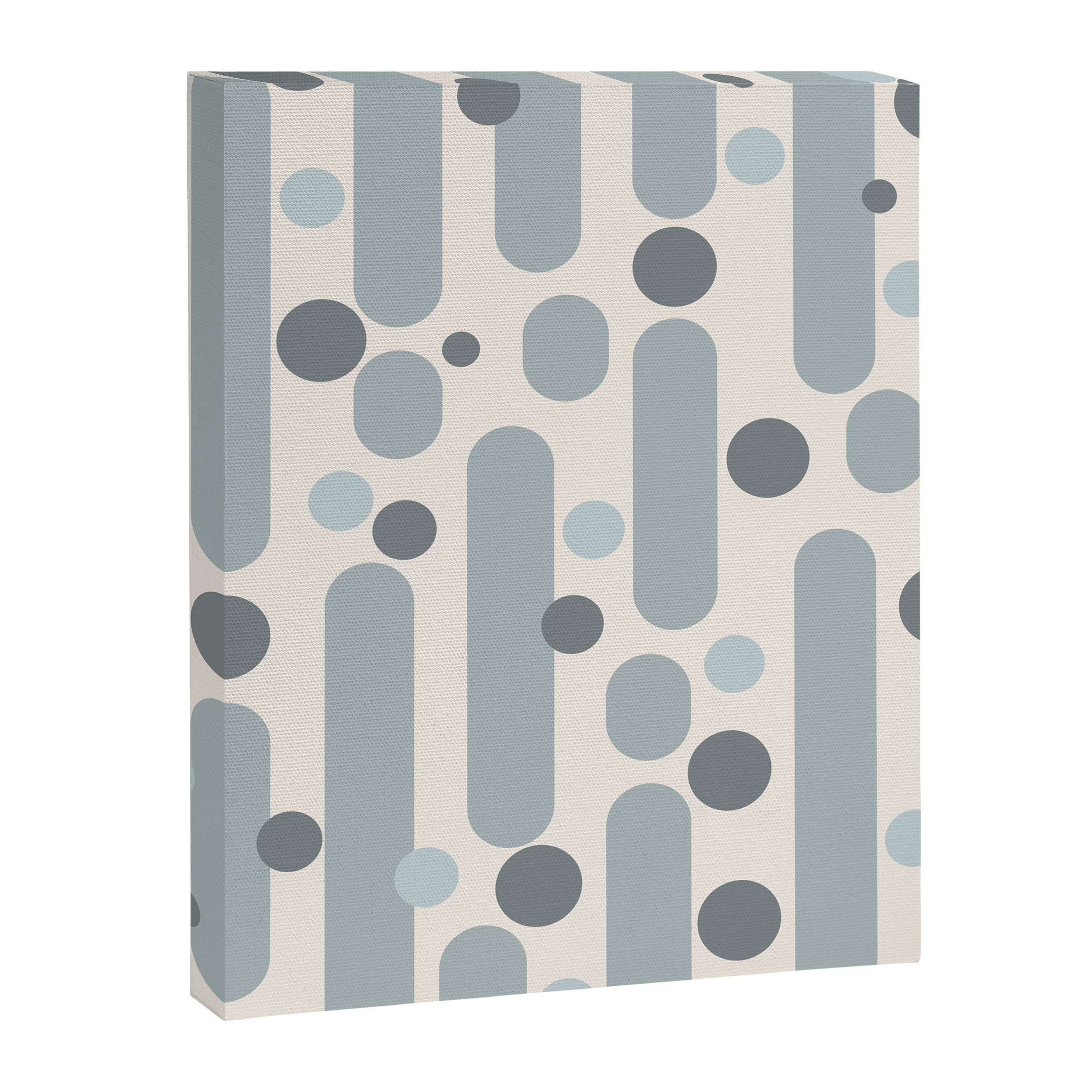 Effervescence - Mid Century Modern Minimalist Abstract Pattern in Light Blue-Gray and Cream Canvas Print Gallery Image 8