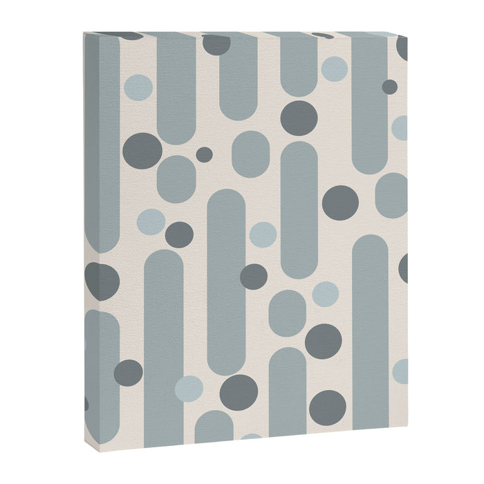 Effervescence - Mid Century Modern Minimalist Abstract Pattern in Light Blue-Gray and Cream Canvas Print Gallery Image 1