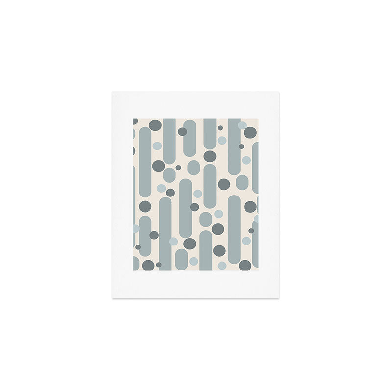 Effervescence - Mid Century Modern Minimalist Abstract Pattern in Light Blue-Gray and Cream Art Print Gallery Image 1