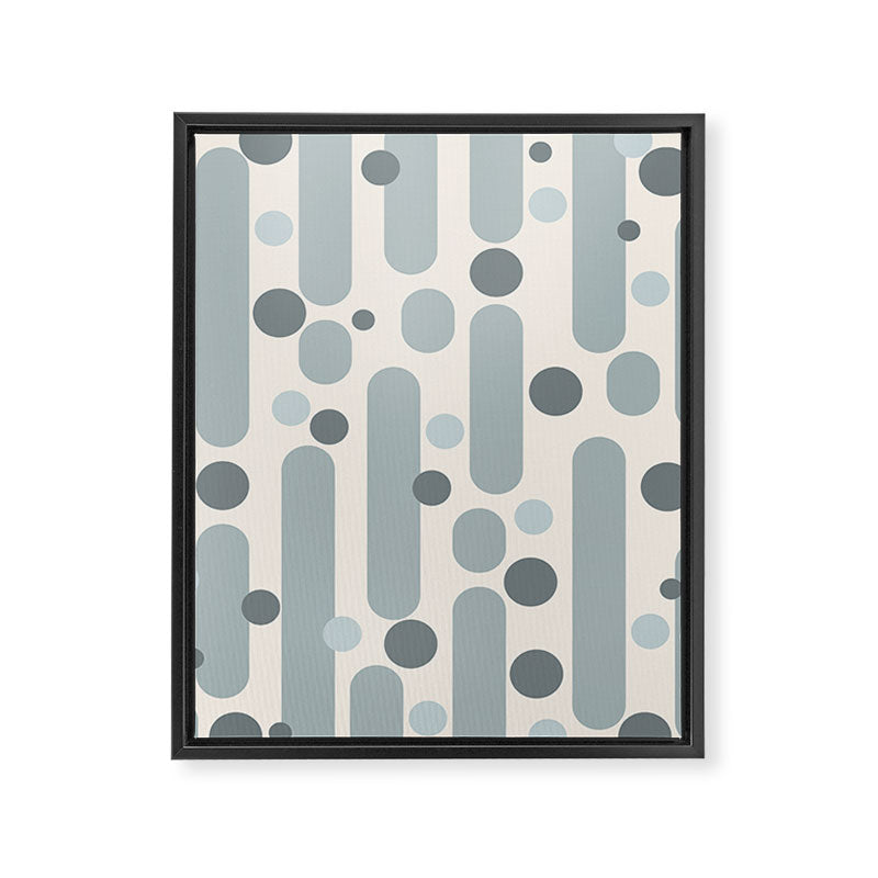 Effervescence - Mid Century Modern Minimalist Abstract Pattern in Light Blue-Gray and Cream Framed Canvas Print Gallery Image 8