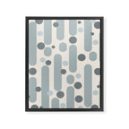 Effervescence - Mid Century Modern Minimalist Abstract Pattern in Light Blue-Gray and Cream Framed Canvas Print Gallery Image 8
