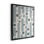 Effervescence - Mid Century Modern Minimalist Abstract Pattern in Light Blue-Gray and Cream Framed Canvas Print Gallery Image 2