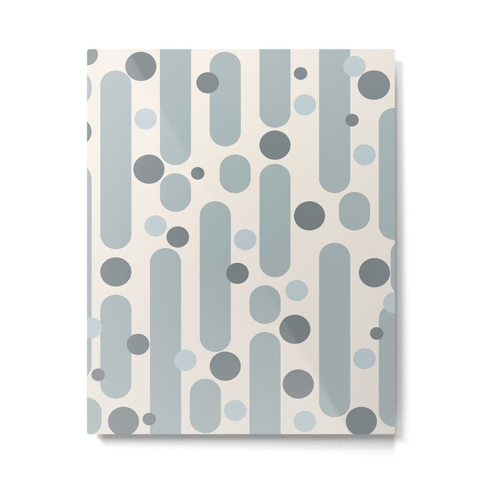 Effervescence - Mid Century Modern Minimalist Abstract Pattern in Light Blue-Gray and Cream Metal Print Gallery Image 1