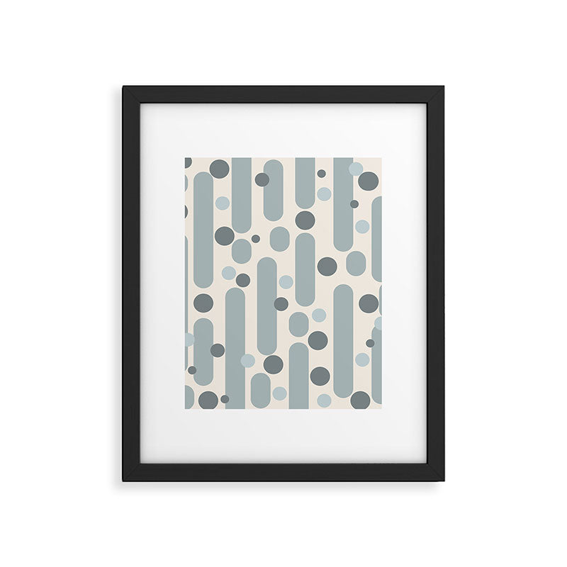 Effervescence - Mid Century Modern Minimalist Abstract Pattern in Light Blue-Gray and Cream Framed Art Print Gallery Image 6
