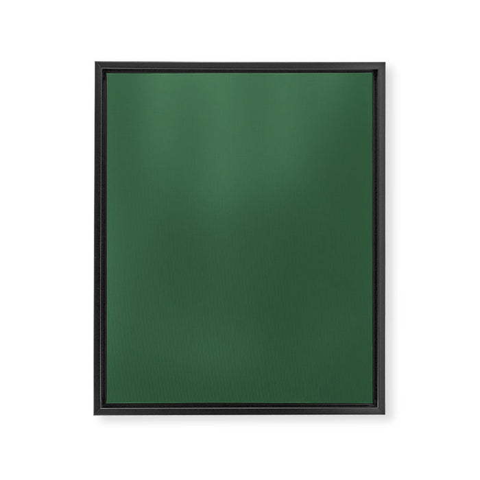 Emerald Green Solid Color Framed Canvas Print Gallery Image 1
