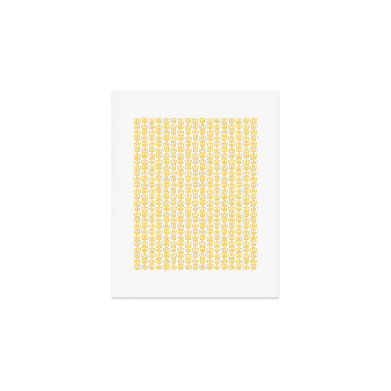 English Country Cottage Petite Willoughby Pattern in Warm Butter Yellow Art Print Gallery Image 1