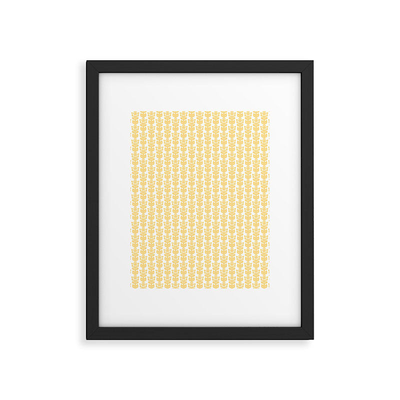 English Country Cottage Petite Willoughby Pattern in Warm Butter Yellow Framed Art Print Gallery Image 6
