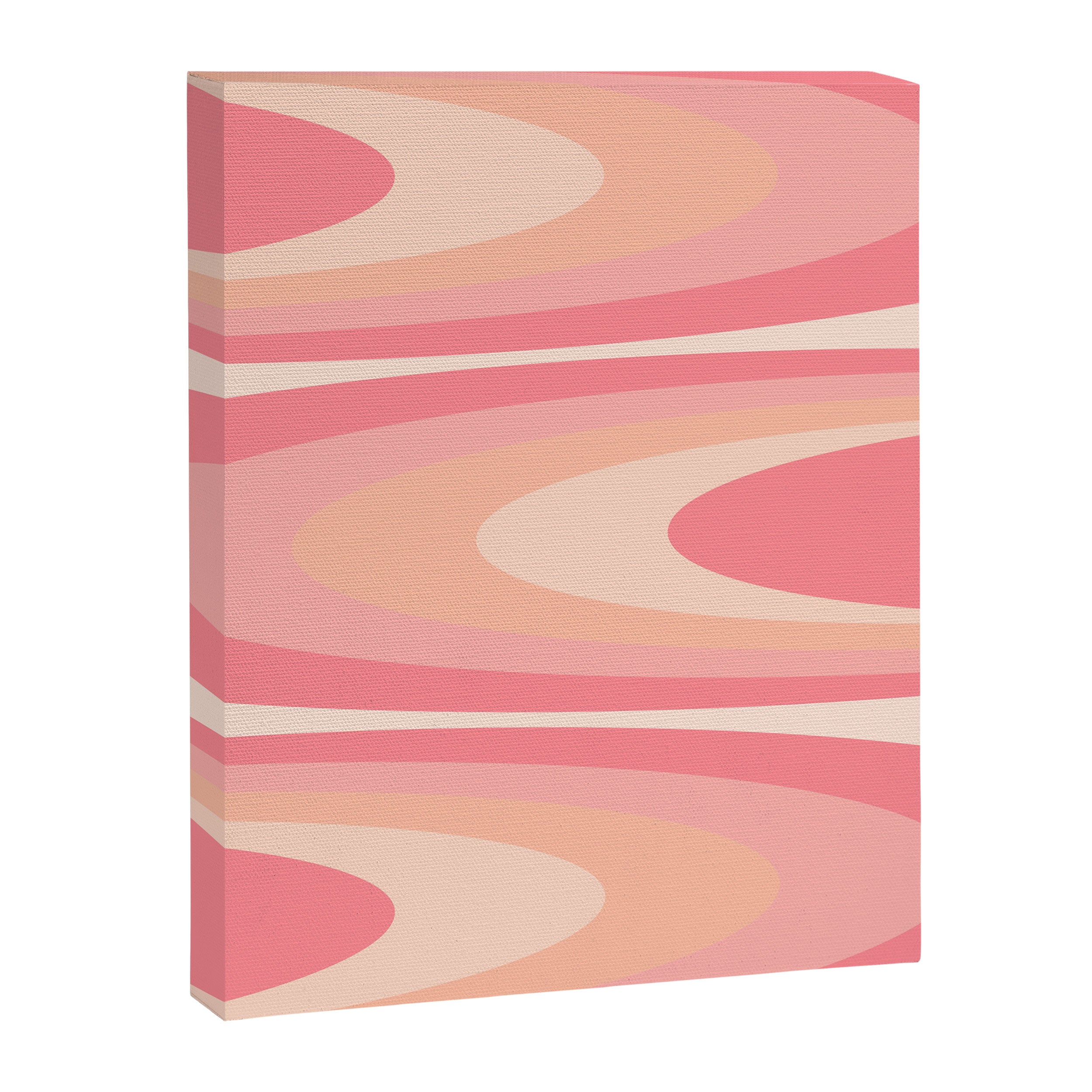 Fab Waves Retro Abstract Pattern in Pink and Blush Canvas Print Gallery Image 8