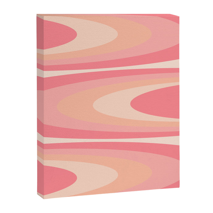 Fab Waves Retro Abstract Pattern in Pink and Blush Canvas Print Gallery Image 1