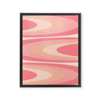 Fab Waves Retro Abstract Pattern in Pink and Blush Framed Canvas Print Gallery Image 8