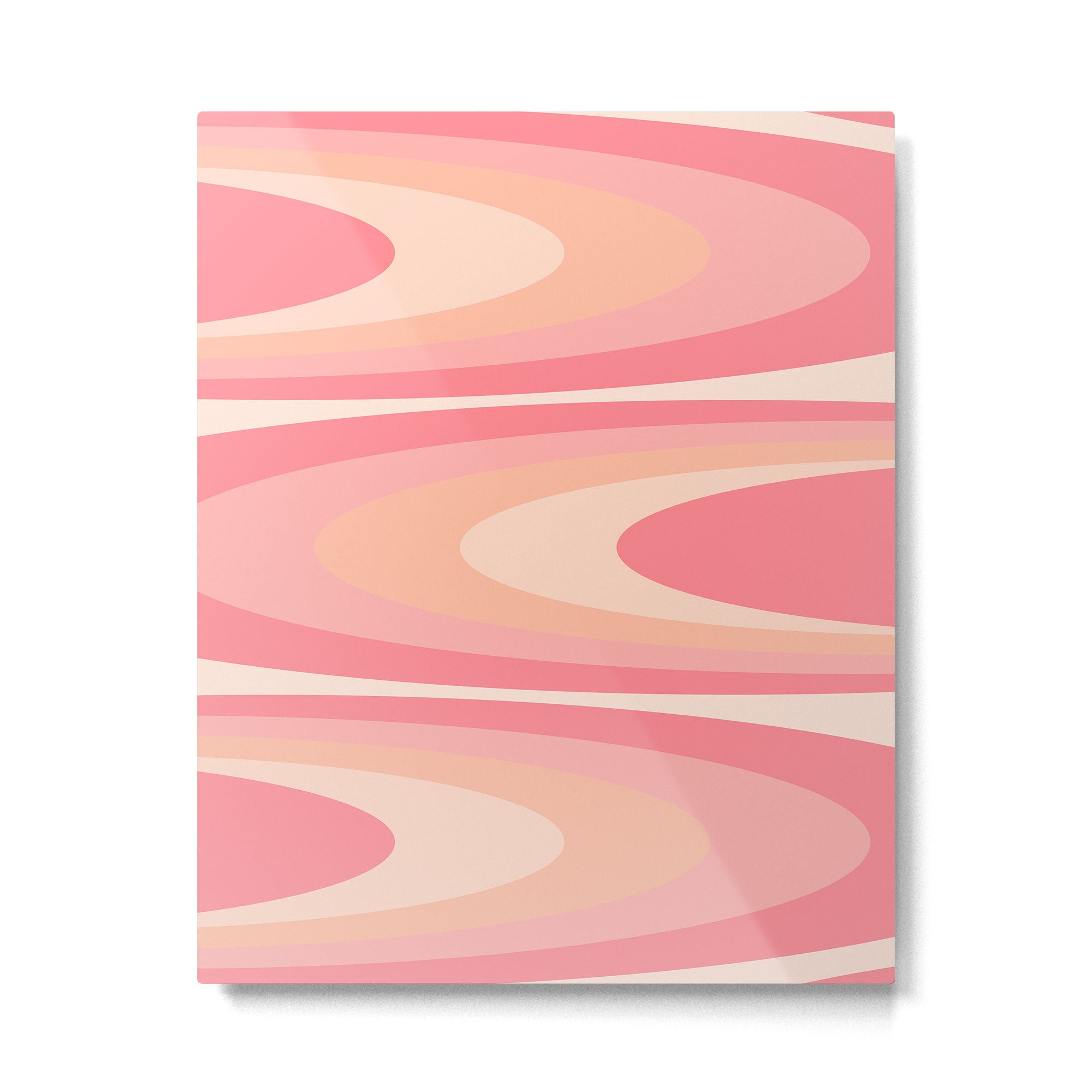 Fab Waves Retro Abstract Pattern in Pink and Blush Metal Print Gallery Image 6