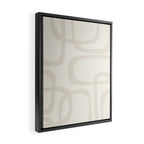 Fine Loops Mid-Century Modern Abstract Mushroom Beige and Cream Framed Canvas Print Gallery Image 2