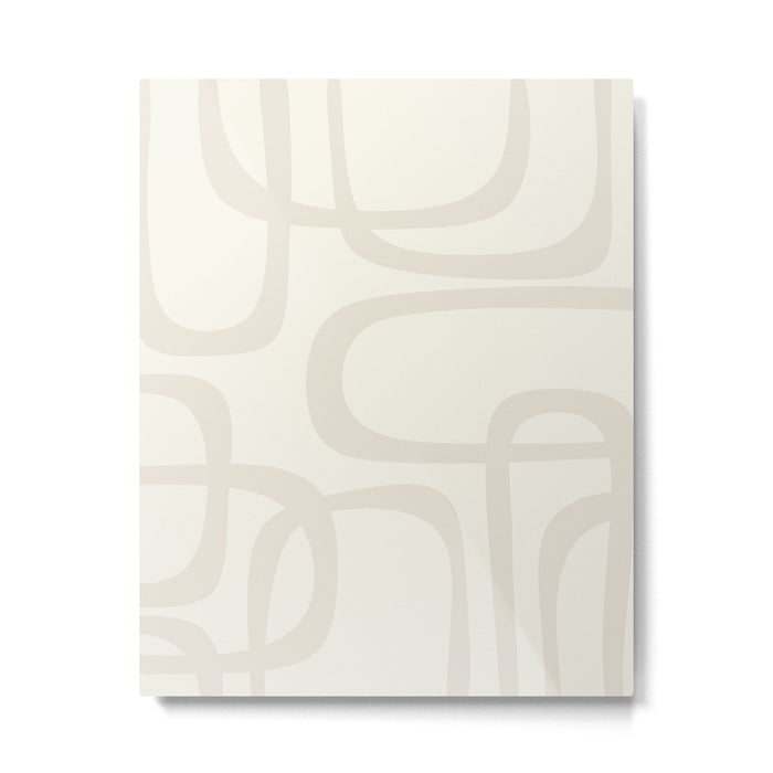 Fine Loops Mid-Century Modern Abstract Mushroom Beige and Cream Metal Print Gallery Image 1