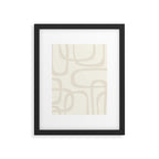 Fine Loops Mid-Century Modern Abstract Mushroom Beige and Cream Framed Art Print Gallery Image 6