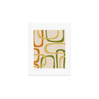 Fine Loops Mid-Century Modern Minimalist Olive Green, Burnt Orange, Mustard, and Beige Art Print Gallery Image 1