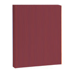 Fine Stripe Narrow Vertical Pinstripe Pattern in Bold Blue and Orange Canvas Print Gallery Image 6
