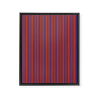 Fine Stripe Narrow Vertical Pinstripe Pattern in Bold Blue and Orange Framed Canvas Print Gallery Image 6