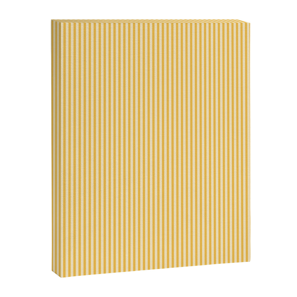 Fine Stripe Narrow Vertical Pinstripe Pattern in Coastal Italian Lemon Yellow Canvas Print Gallery Image 6
