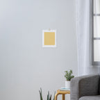 Fine Stripe Narrow Vertical Pinstripe Pattern in Coastal Italian Lemon Yellow Art Print Gallery Image 3