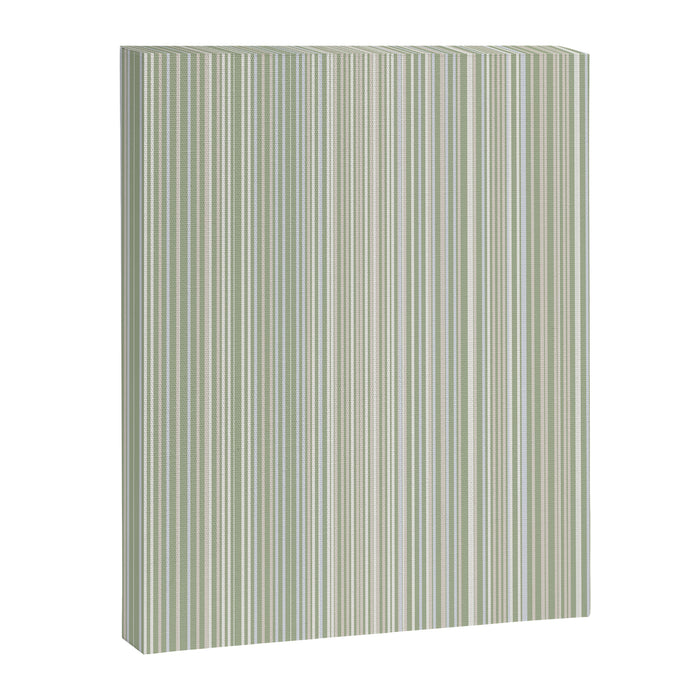 Fine Striped Pattern Vertical in Sage Green, Gray, Beige, and Cream Canvas Print Gallery Image 1