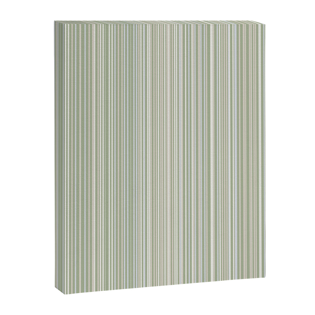 Fine Striped Pattern Vertical in Sage Green, Gray, Beige, and Cream Canvas Print Gallery Image 8