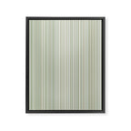 Fine Striped Pattern Vertical in Sage Green, Gray, Beige, and Cream Framed Canvas Print Gallery Image 8