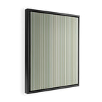 Fine Striped Pattern Vertical in Sage Green, Gray, Beige, and Cream Framed Canvas Print Gallery Image 2