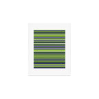 Fine Stripes Cheerful Pattern in Lime Green, Spring Green, Navy Blue, Gray Grey, White  Art Print Gallery Image 1