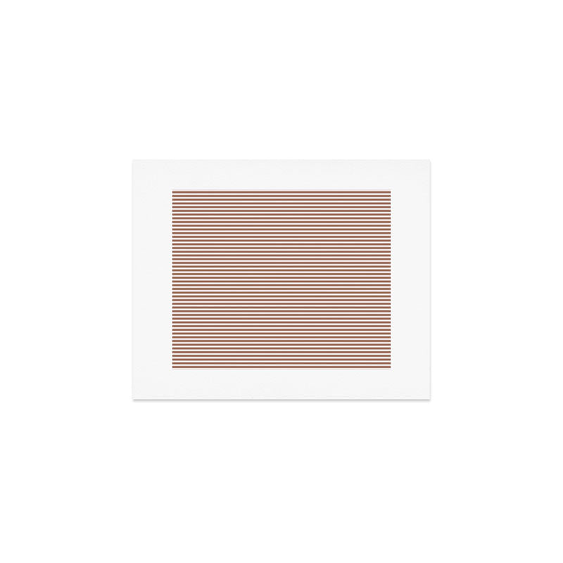 Fine Stripes Narrow Stripe Pattern in Mocha Brown Art Print Gallery Image 1