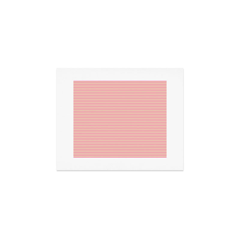 Fine Stripes Narrow Stripe Pattern Pink Cream Art Print Gallery Image 1