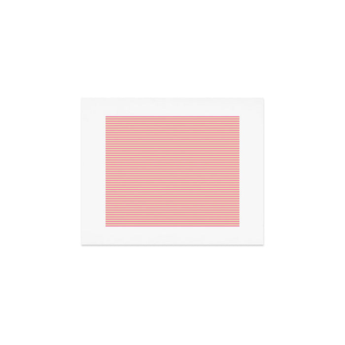 Fine Stripes Narrow Stripe Pattern Pink Cream Art Print Gallery Image 1