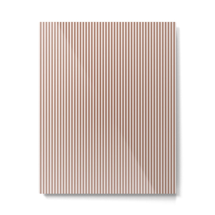 Fine Stripes Narrow Vertical Stripe Pattern in Mocha Brown Metal Print Gallery Image 1