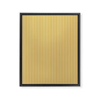 Fine Stripes Narrow Vertical Stripe Pattern in Ochre Mustard Cream Framed Canvas Print Gallery Image 6