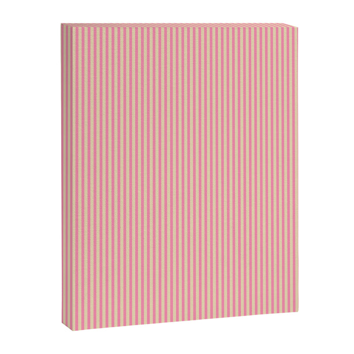 Fine Stripes Narrow Vertical Stripe Pattern Pink Cream Canvas Print Gallery Image 1