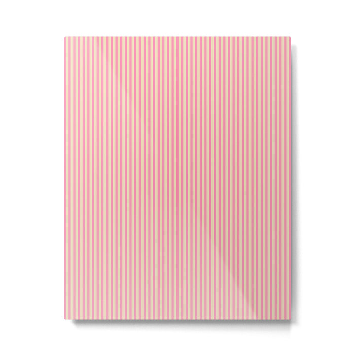 Fine Stripes Narrow Vertical Stripe Pattern Pink Cream Metal Print Gallery Image 1