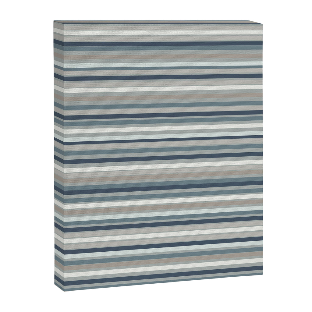 Fine Stripes Pattern in Neutral Blue Gray Tones Canvas Print Gallery Image 8