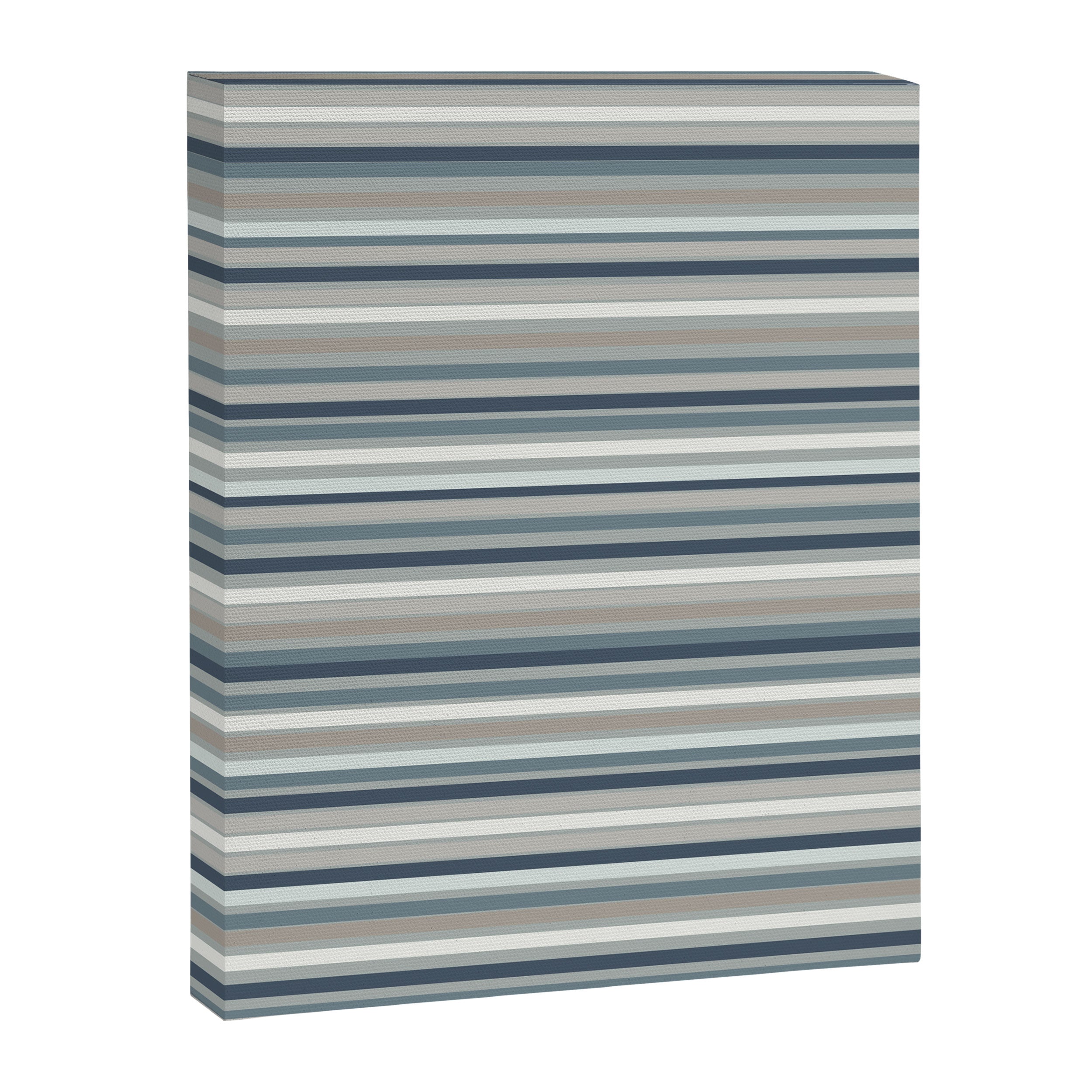 Fine Stripes Pattern in Neutral Blue Gray Tones Canvas Print Gallery Image 8