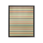 Fine Stripes Pattern in Sage Green and Coral Clay Framed Canvas Print Gallery Image 8