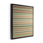 Fine Stripes Pattern in Sage Green and Coral Clay Framed Canvas Print Gallery Image 2