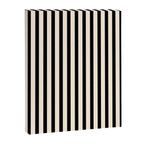 Fine Stripes Vertical Minimalist Pattern in Black and Almond Cream Canvas Print Gallery Image 8